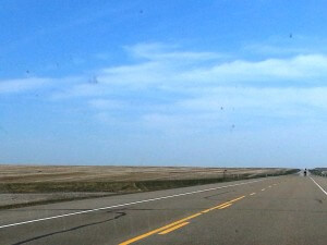 Prairie endless road to Drumheller