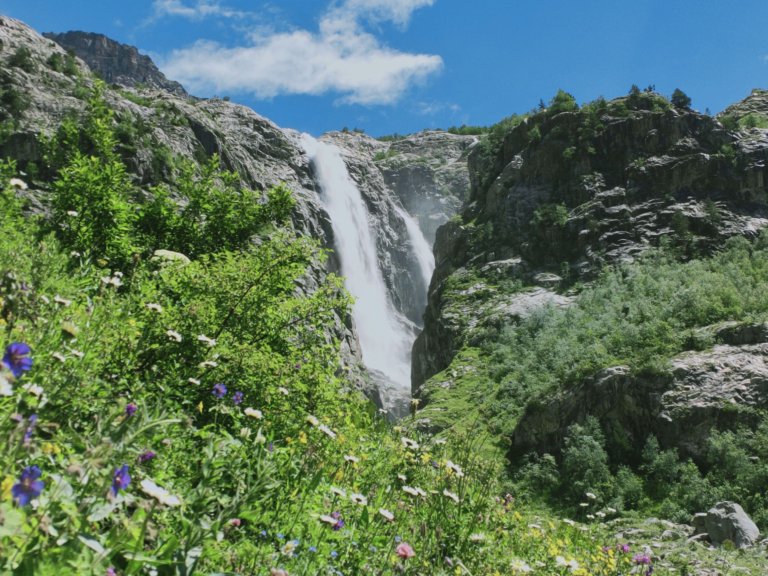 Shdugra Waterfall Svaneti. Georgia